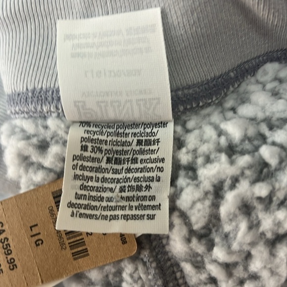 PINK High Waist Sherpa Joggers Gray NWT Cozy Sz L - Picture 6 of 10